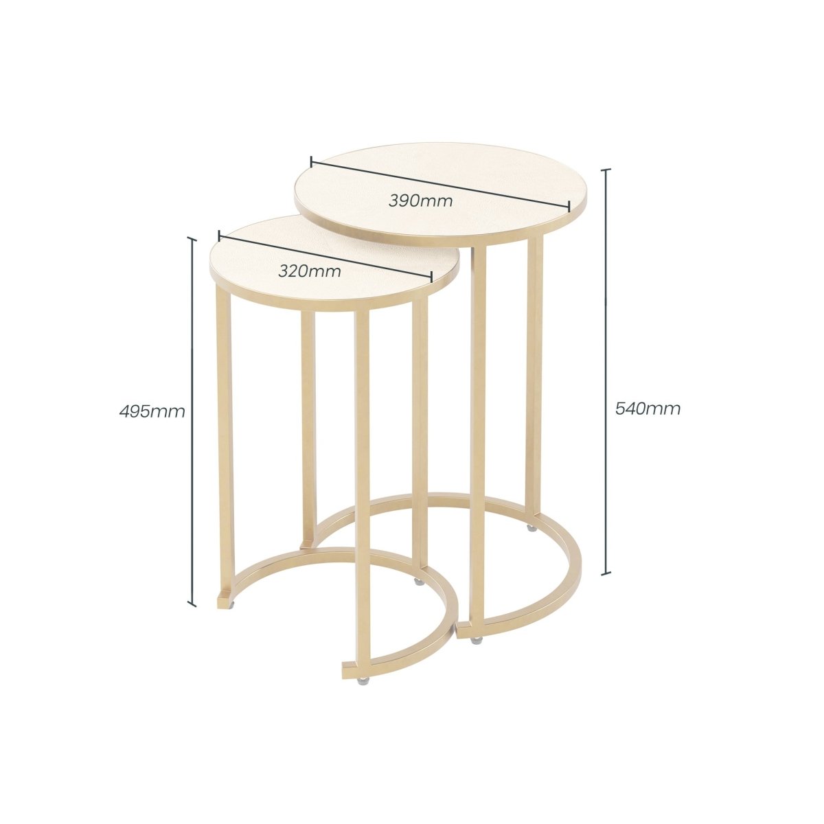 Hampton Nest Table | Ivory Shagreen | 2 piece - OPULENT co