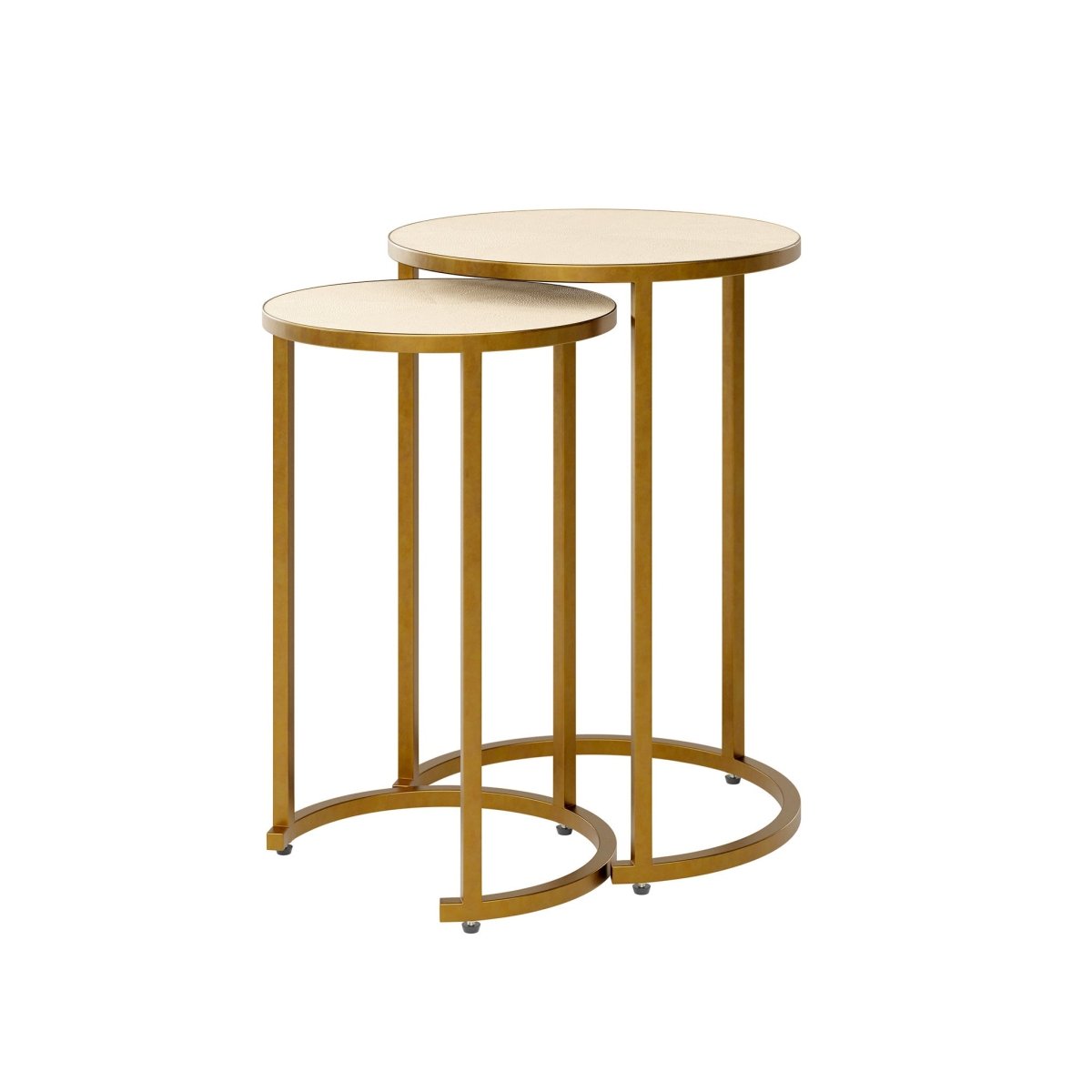 Hampton Nest Table | Ivory Shagreen | 2 piece - OPULENT co